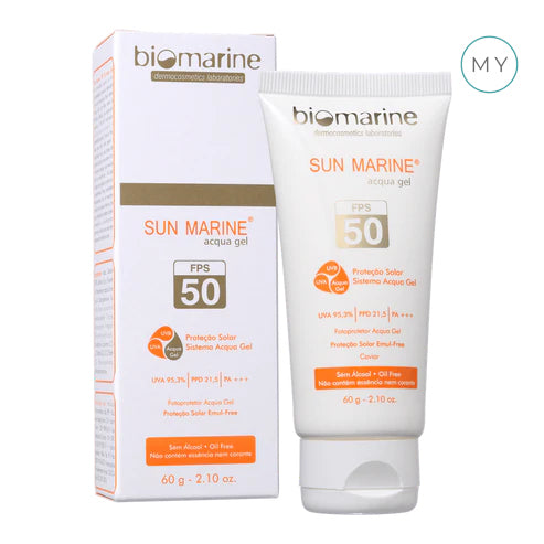 Gel Protetor Solar Facial Sun Marine Acqua FPS 50 60g - Biomarine