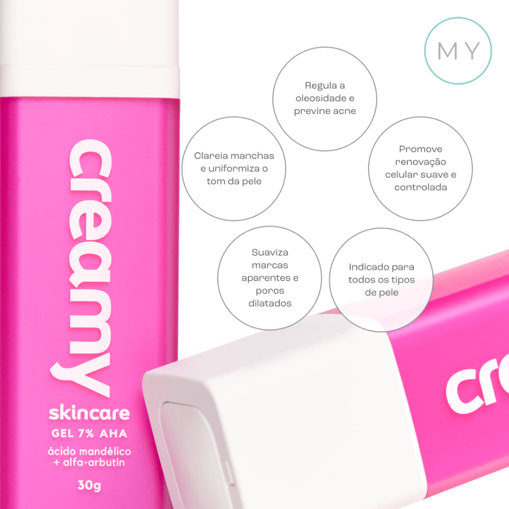 Ácido Mandélico Gel Clareador Antiacne 30g - Creamy