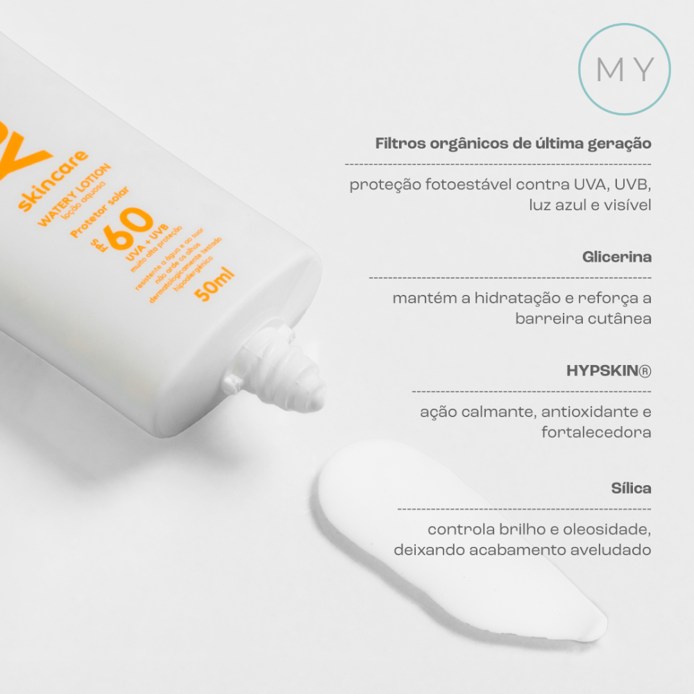 Protetor Solar Watery Lotion FPS 60 50ml - Creamy