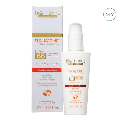 Protetor Solar Facial Antienvelhecimento Sun Marine FPS 66 100ml - Biomarine